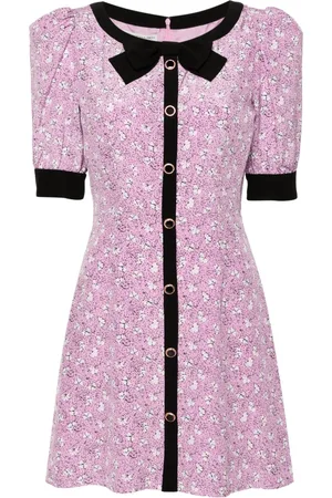 Alessandra Rich Bow-detail silk minidress