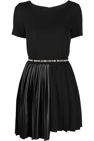 VERSACE Pleated asymmetric T-shirt dress