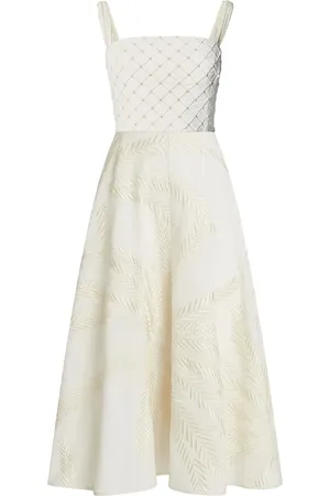 EMPORIO Anabel embroidered square-neck dress