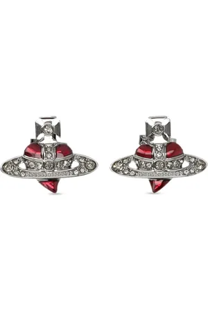 Vivienne Westwood New Diamante Heart stud earrings