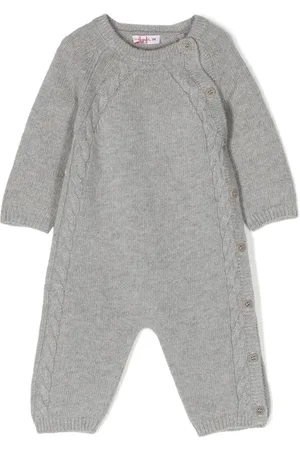 Il gufo Long-sleeve wool babygrow
