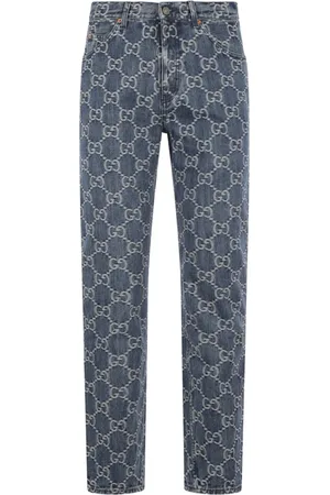 Gucci GG-jacquard mid-rise straight-leg jeans