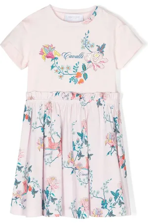 Roberto Cavalli Tiered floral-print cotton dress