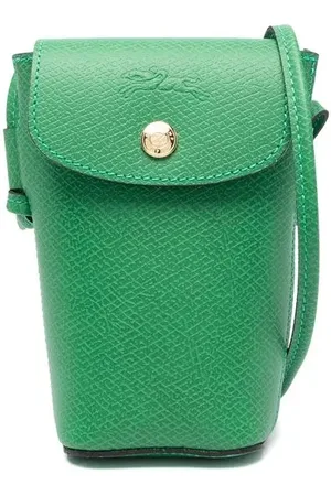 Longchamp Logo-embossed leather phone case