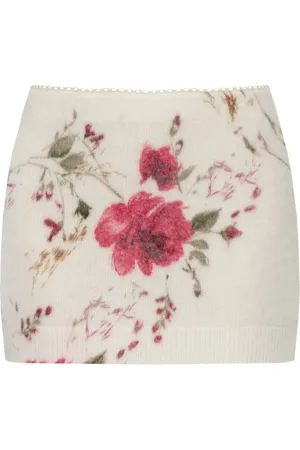 BLUMARINE Floral-pattern mini skirt