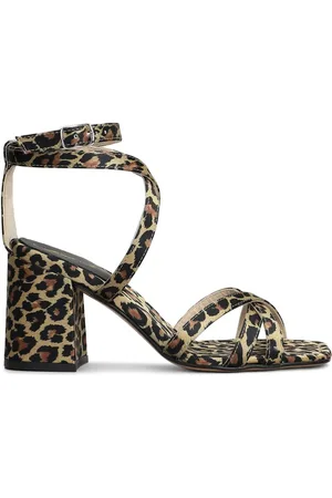 ANNA F. 80mm leopard-print sandals
