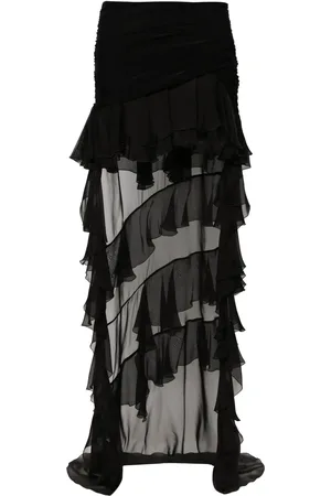 BLUMARINE Ruffled high-low skirt