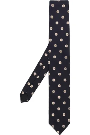 LARDINI Floral-embroidered silk tie
