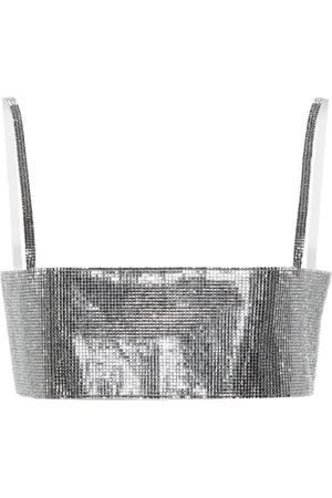 Nué Notes Mirror rhinestone-embellished crop top