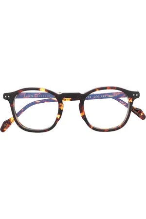 LESCA Tortoiseshell round-frame glasses