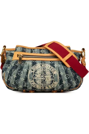 LOUIS VUITTON 2006 Monogram Denim Porte Epaule Raye Cabas MM shoulder bag