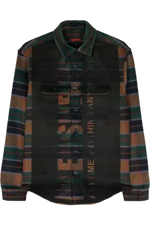 Pleasures Plaid-check flannel shirt