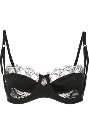 Kiki de Montparnasse Lace Inset silk balconette bra