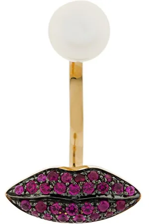 DELFINA DELETTREZ 18kt yellow gold Lips Piercing Earring