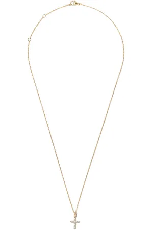David Yurman 18kt yellow Cable Collectibles Cross diamond necklace