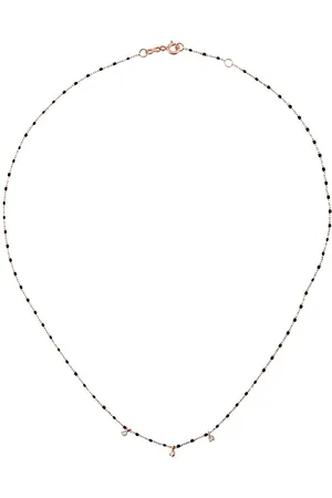 GIGI CLOZEAU 18kt rose gold mini Gigi diamond and beaded necklace