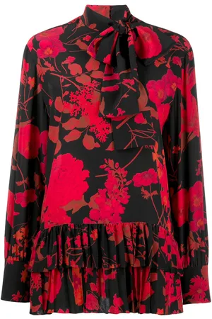 VALENTINO GARAVANI Floral print pleated blouse