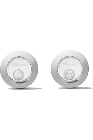 Chopard 18kt white gold Happy Diamonds Icons ear pins