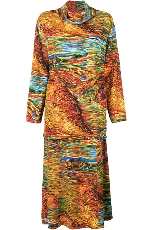 Kenzo 1980s abstract-print skirt and top set