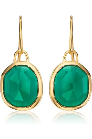 Monica Vinader Siren Wire Green Onyx earrings