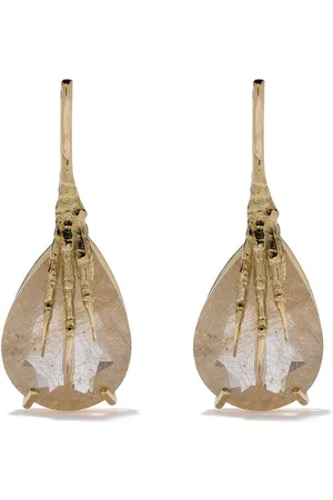 WOUTERS & HENDRIX 18kt claw rutilated quartz earrings