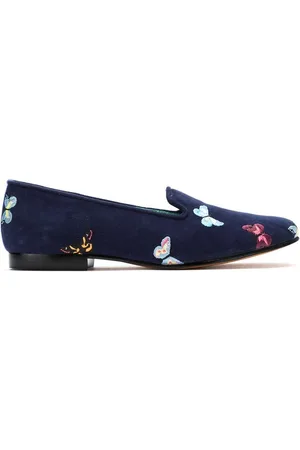 Blue Bird Suede Borboletas slippers