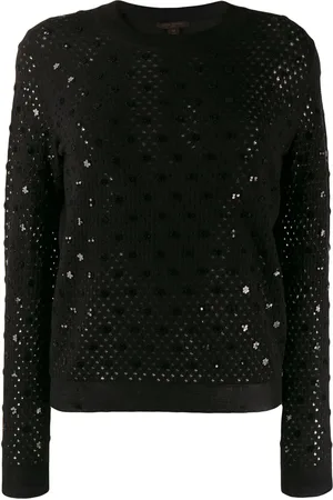 LOUIS VUITTON Pre-owned open knit sequinned details jumper