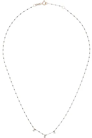 GIGI CLOZEAU 18kt bead triple-diamond necklace