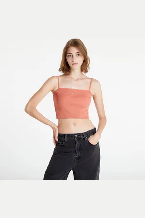 Nike Top NSW Essential Ribbed Crop Top Madder Root/ White M