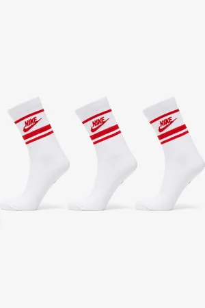 Nike Ponožky Sportwear Everyday Essential Crew 3-Pack Socks White/ University Red L