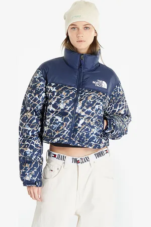The North Face Bunda Nuptse Short Jacket Dusty Periwinkle Water Distortion Small Print/ Summit Navy L