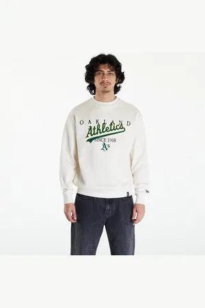 New Era Mikina Oakland Athletics MLB Lifestyle Crew Neck Sweatshirt UNISEX Off White/ Dark Green XL