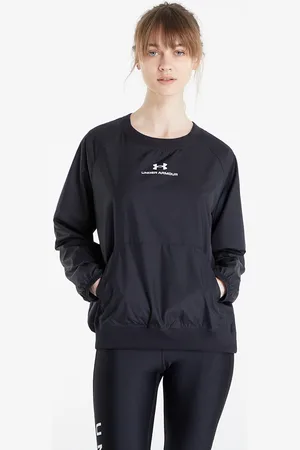 Under Armour Mikina Rush Woven Crew Black/ White L