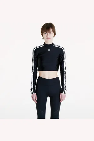 adidas Tričko adidas 3 Stripes Cropped Long Sleeve T-Shirt L