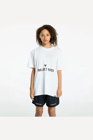 Under Armour Tričko Project Rock Campus Q3 T-Shirt White/ Black L
