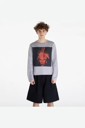 Comme des Garçons Svetr Sweater Grey/ Red L