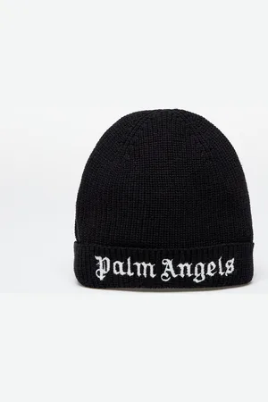 Palm Angels Logo Knit Beanie Black/ White I