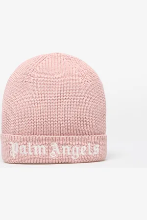 Palm Angels Logo Knit Beanie Pink/ White I