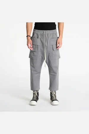 Rick Owens Kalhoty Woven Creatch Cargo Cropped Drawstring Pants S