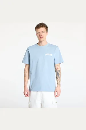 Carhartt Tričko University Script Short Sleeve T-Shirt UNISEX Dusty Ice/ White L