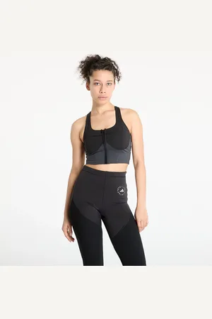 adidas Top adidas x Stella Mccartney Two-Tone Zipped Crop Black/ Black/ Carbon L