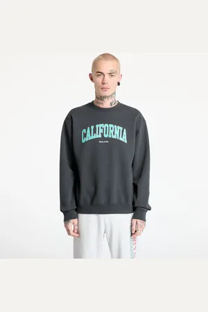 Sporty & Rich Mikina California Crewneck UNISEX Faded Black/ Spring Green/ White M