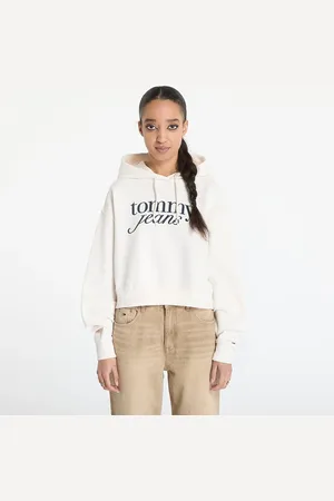 Tommy Hilfiger Mikina Tommy Jeans Relaxed Cropped Script Hoodie L