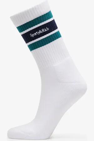 Sporty & Rich Ponožky Serif Logo Striped Socks UNISEX White/ Alpine/ White Universal