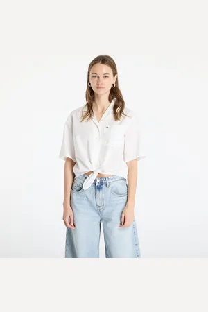 Tommy Hilfiger Košile Tommy Jeans Crop Linen Shortsleeve Shirt M