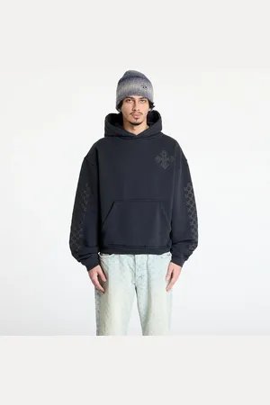 Rhude Mikina Cross Logo Hoodie Vintage Black/ Black L