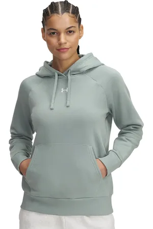 Under Armour Mikina Rival Fleece Hoodie Silica Green/ White L