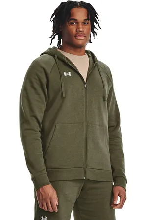 Under Armour Mikina Rival Fleece FZ Hoodie Marine OD Green/ White L