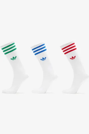 adidas Ponožky adidas High Crew Sock 3-Pack White/ Better Scarlet/ Blue/ Green L