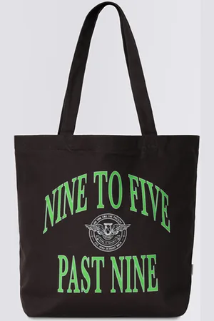 Carhartt Canvas Graphic Tote Nine to Five Past Nine Print, Black